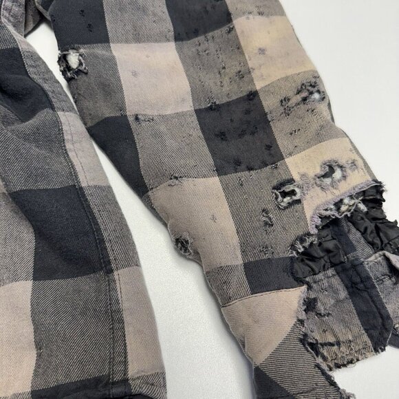 So Cal Button Up Jacket Mens XL Plaid Insulated Hoodie Embroidered Grunge Y2K - Picture 9 of 14